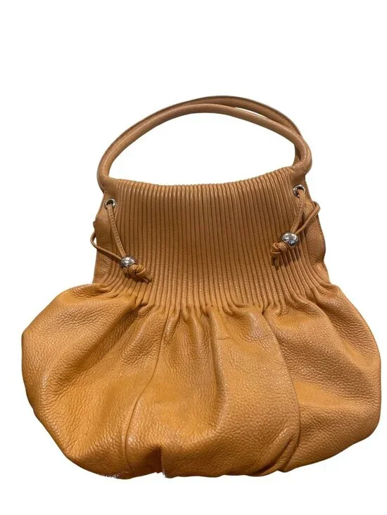 Bodhi wms handmade mustard leather large hobo shoulder bag 13'x13" SKU 10,014 - Picture 3 of 16